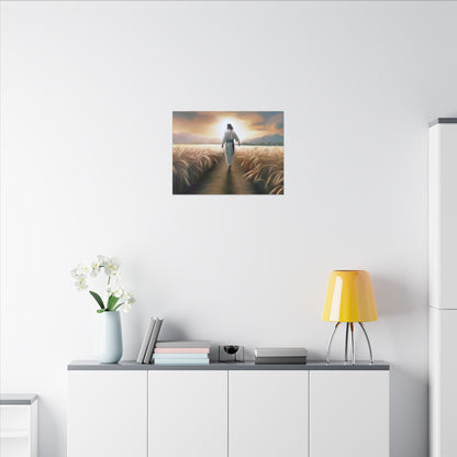 Called To Serve, Fine Art Canvas Print, Missionary Gift, many sizes, Jesus Christ walking through a wheat field, Christian Art