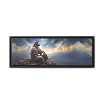 Jesus with The Stars, Canvas Print Art Framed, Jesus Christ Handmade Artwork, Deep Meditative Christian Gift