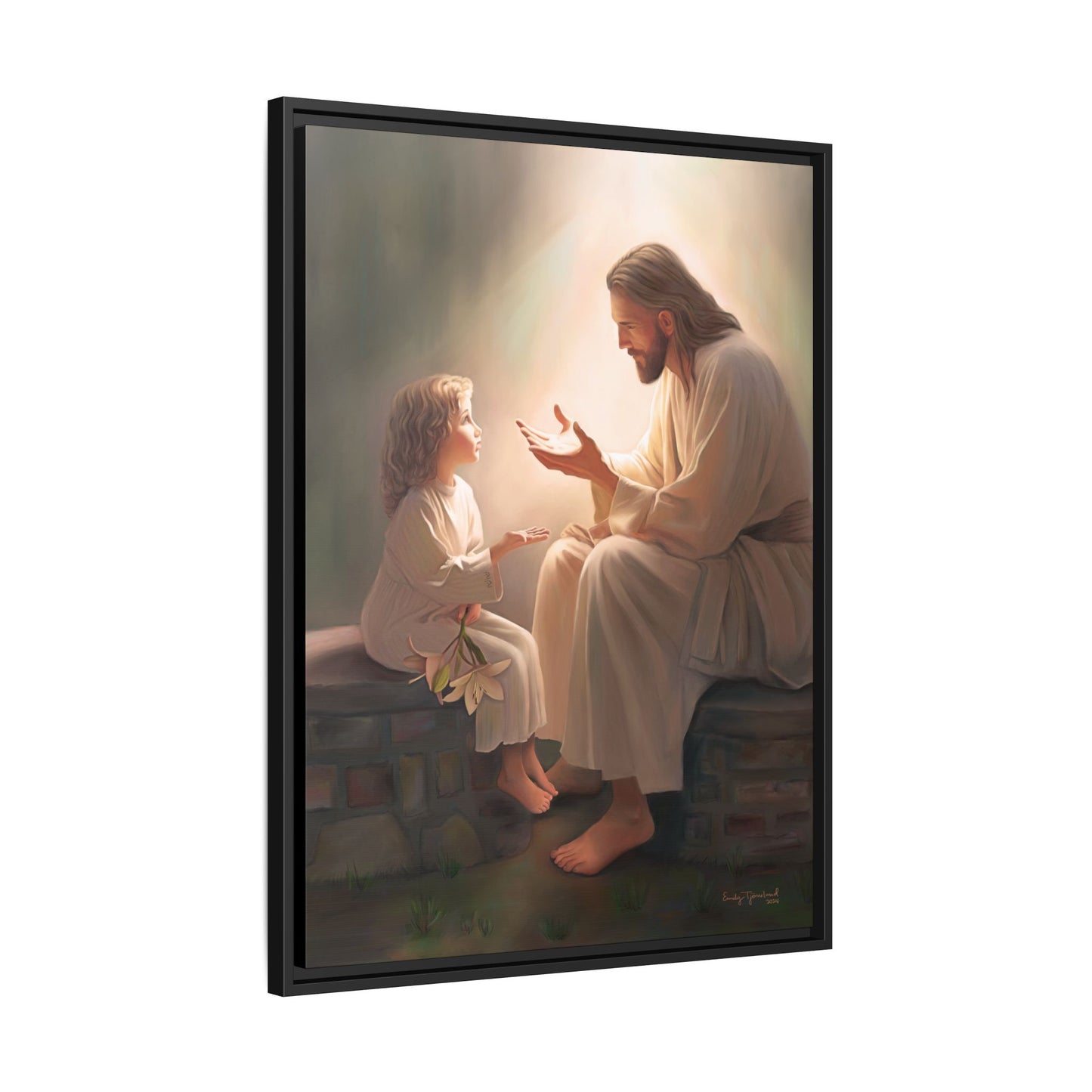 You Are The Light Fine Art Canvas Print, Framed, Picture of Jesus, Christian Gift, Christian Art, Jesus Christ Art with Child, Framed