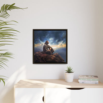 Jesus With The Stars, Framed Fine Art Canvas Print of Handmade Art, many sizes, Christian Art, Christian Gifts