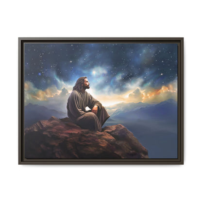 Jesus With The Stars, Framed Fine Art Canvas Print of Handmade Art, many sizes, Christian Art, Christian Gifts