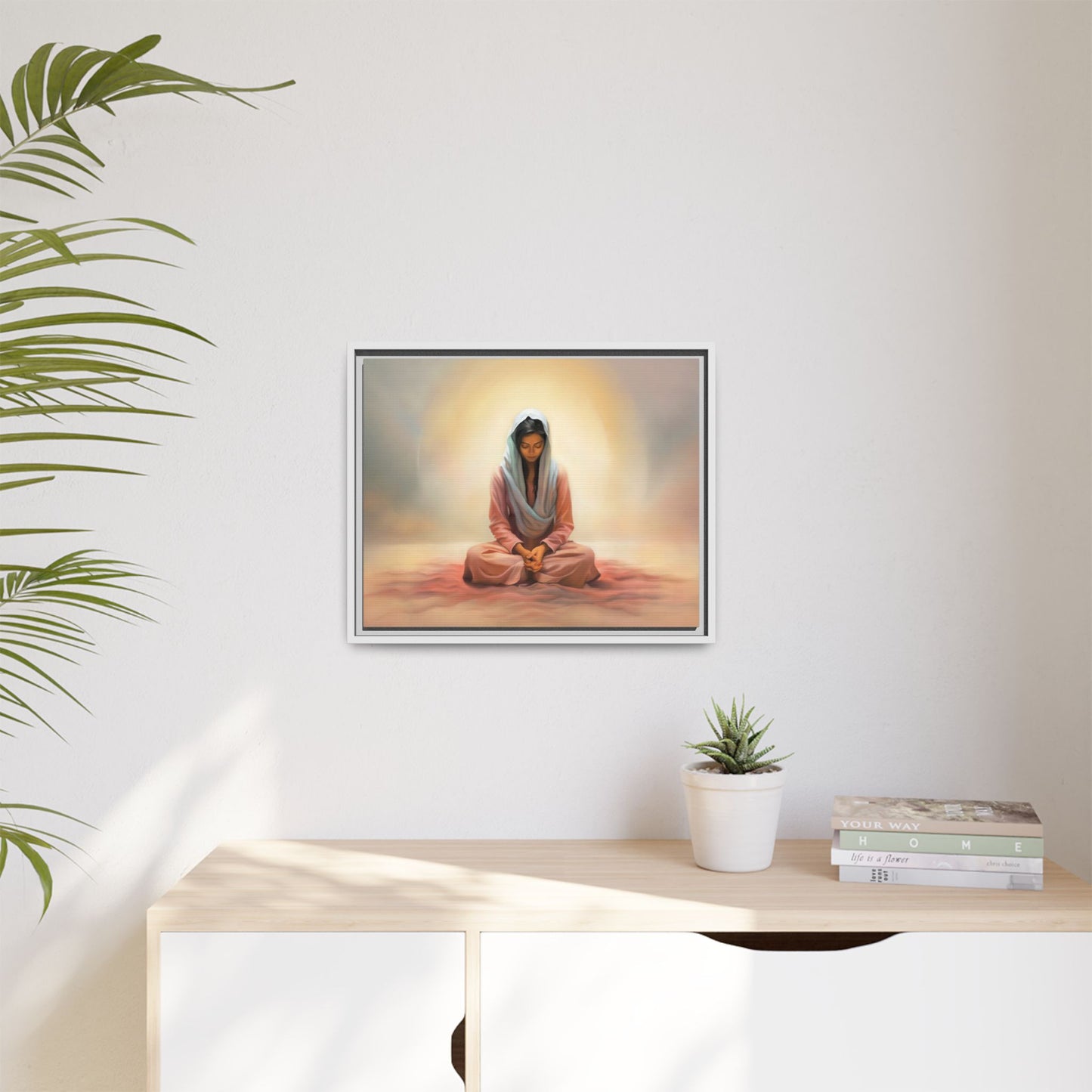 Stillness Canvas Print Artwork, Framed Wall Decor, Female Discipleship, Serene Stillness Painting, Multi-color Matte Picture