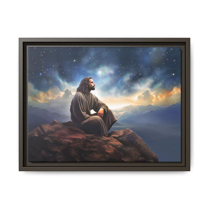 Jesus With The Stars, Framed Fine Art Canvas Print of Handmade Art, many sizes, Christian Art, Christian Gifts