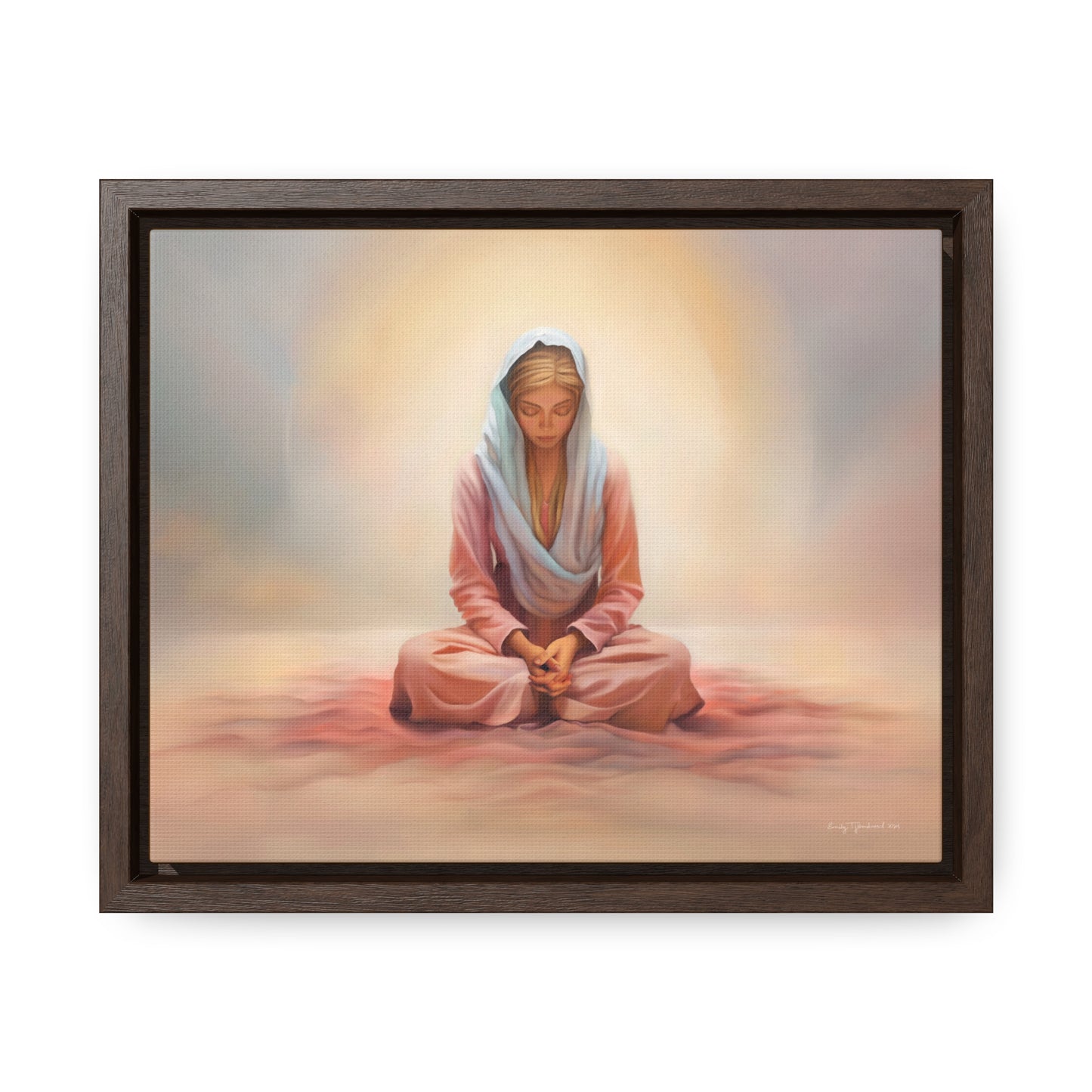 Stillness, Blonde, Fine Art Canvas Print, Beautiful Spiritual Artwork, Gift for Her, Female Discipleship