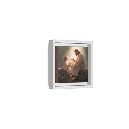We are His Children, Fine Art Framed Canvas Print, Picture of Jesus, Jesus with a Child, Christian Gift, Christian Art, Jesus Christ Art with Child