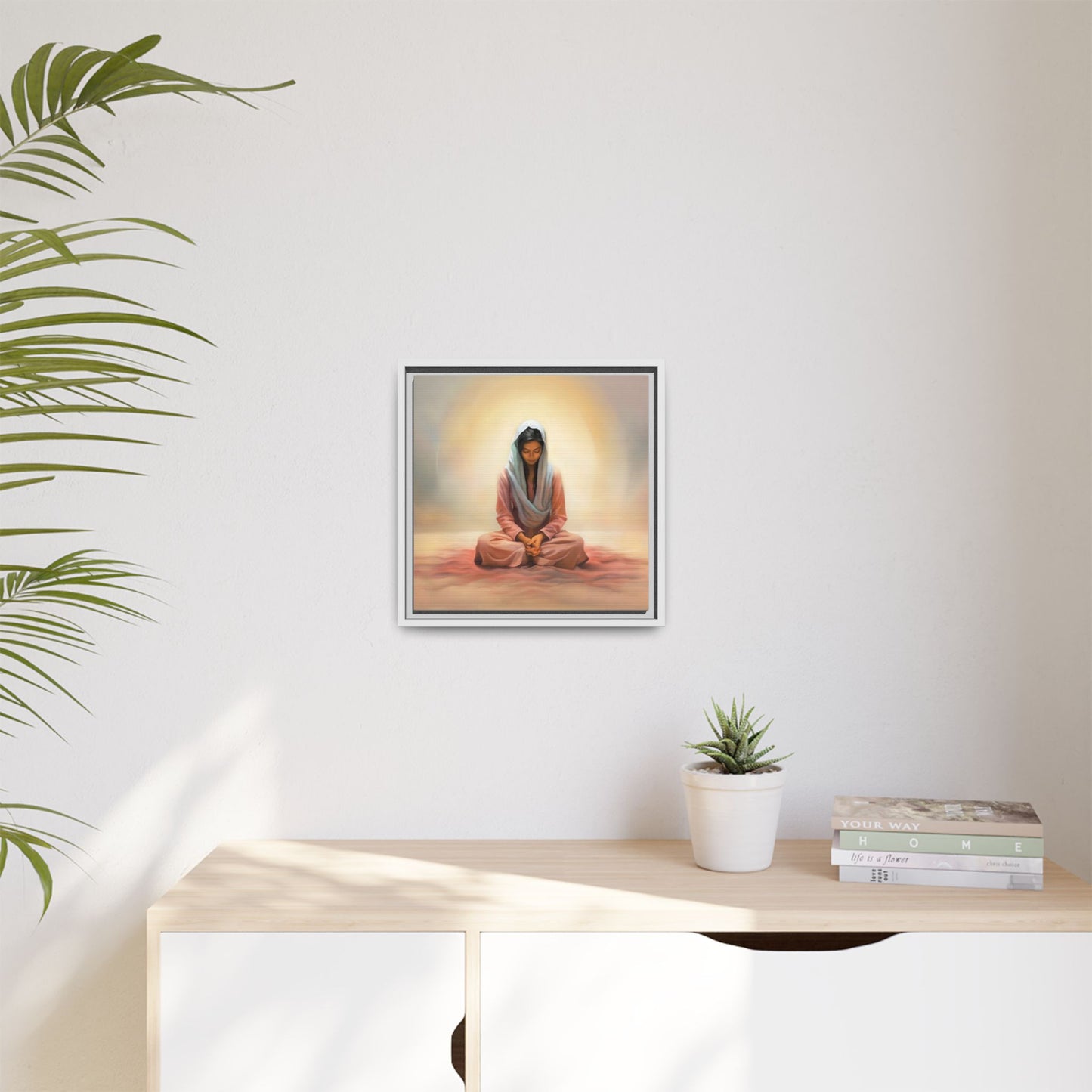 Stillness Canvas Print Artwork, Framed Wall Decor, Female Discipleship, Serene Stillness Painting, Multi-color Matte Picture