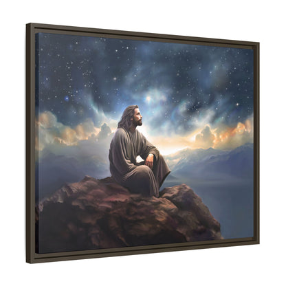 Jesus with The Stars, Canvas Print Art Framed, Jesus Christ Handmade Artwork, Deep Meditative Christian Gift