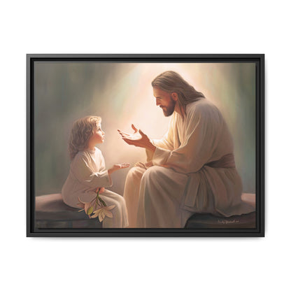 You Are The Light Fine Art Canvas Print, Framed, Picture of Jesus, Christian Gift, Christian Art, Jesus Christ Art with Child, Framed
