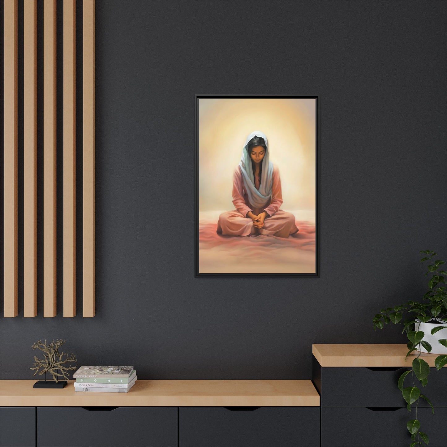 Stillness Canvas Print Artwork, Framed Wall Decor, Female Discipleship, Serene Stillness Painting, Multi-color Matte Picture