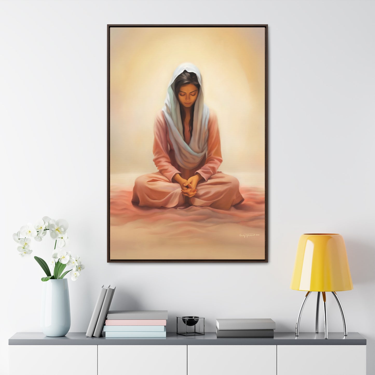 Stillness Speaks, Female Discipleship, Fine Art Canvas Print, Gift for Her, Spiritual Artwork, Stillness, Beauty for your wall