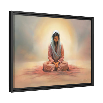 Stillness Christian Matte Canvas Print Artwork Framed, Female Discipleship Meditation Art, Stillness Artwork, Stillness Artwork, Framed (Multi-color)