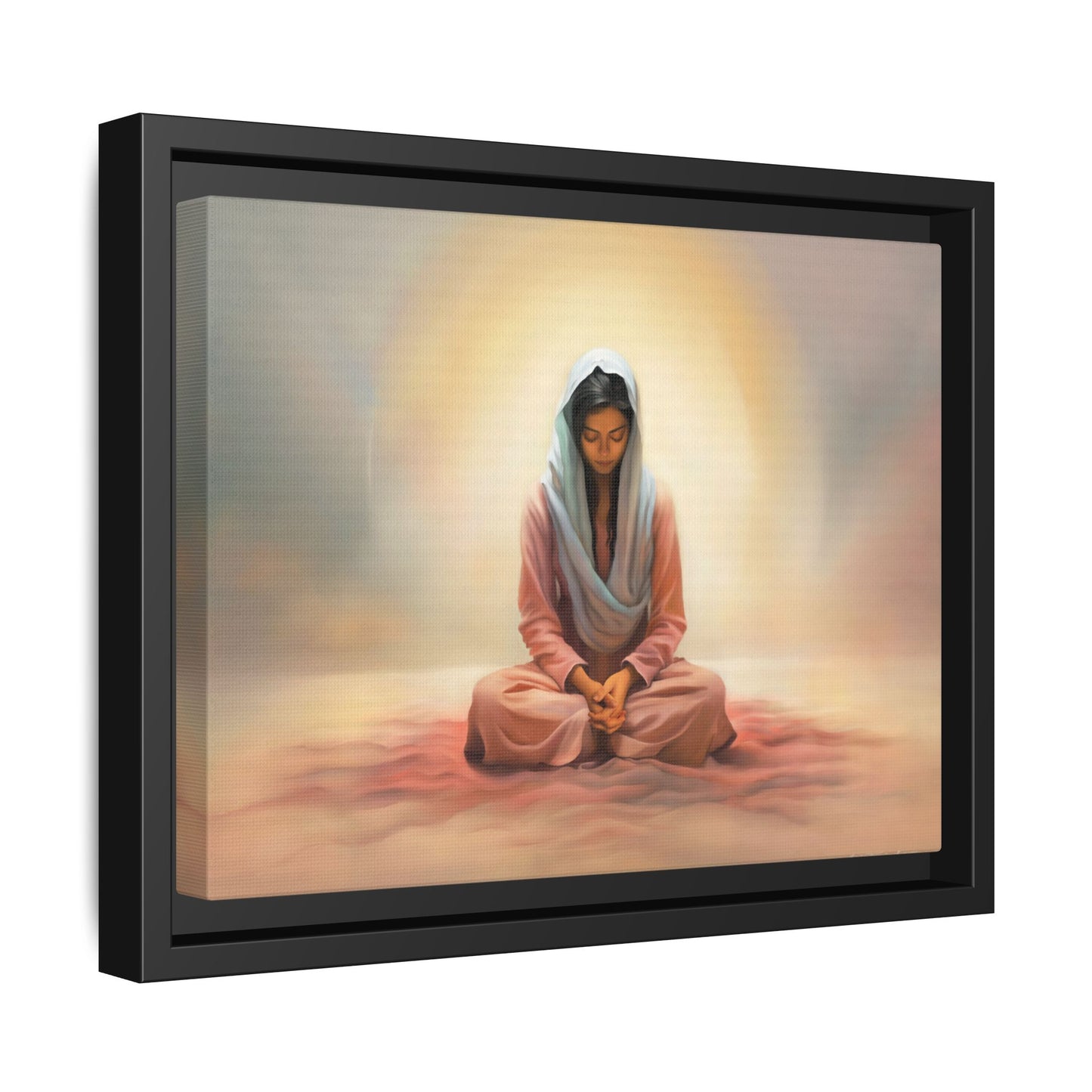 Stillness Canvas Print Artwork, Framed Wall Decor, Female Discipleship, Serene Stillness Painting, Multi-color Matte Picture