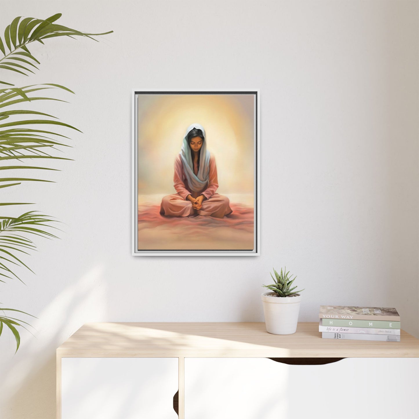 Stillness Canvas Print Artwork, Framed Wall Decor, Female Discipleship, Serene Stillness Painting, Multi-color Matte Picture