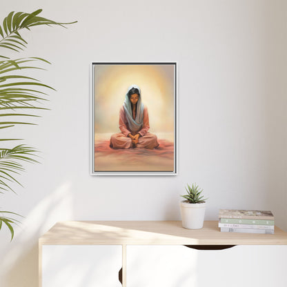 Stillness Canvas Print Artwork, Framed Wall Decor, Female Discipleship, Serene Stillness Painting, Multi-color Matte Picture