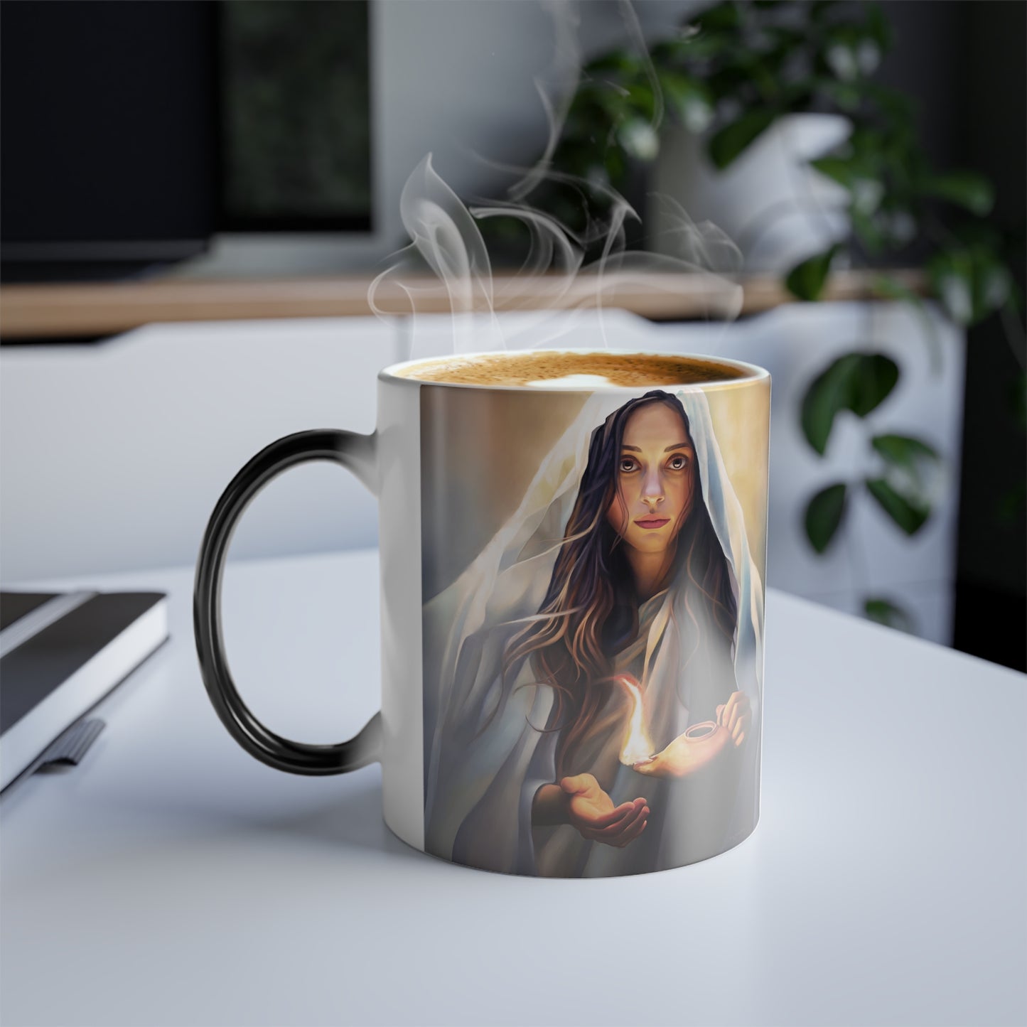 Mary Magdalene Magic Mug Fun Color Morphing 11oz - Missionary Gift, Mary Magdalene and or 10 Virgins Fun Gift, Gift for Young Women Missionaries