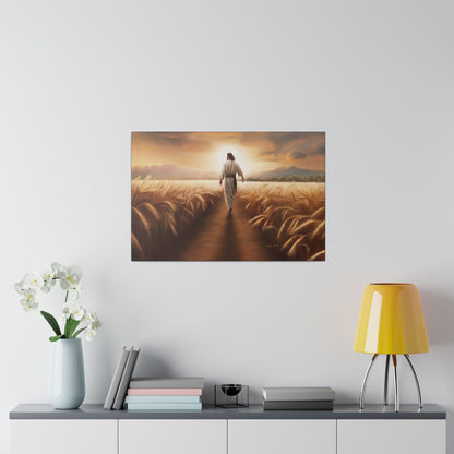 Called To Serve, Fine Art Canvas Print, Missionary Gift, many sizes, Jesus Christ walking through a wheat field, Christian Art