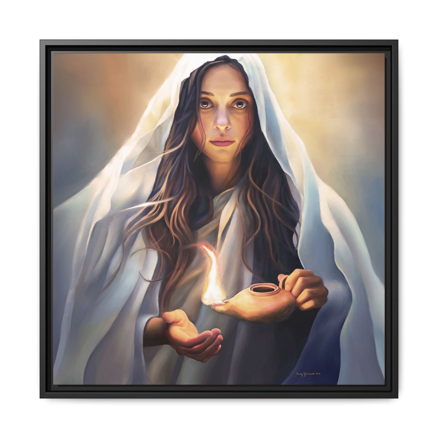 Mary Magdalene Woman Courage Framed Canvas Print of Painting, Female Discipleship, Beautiful Inspirational Art for Christians and Girls, 10 Virgins