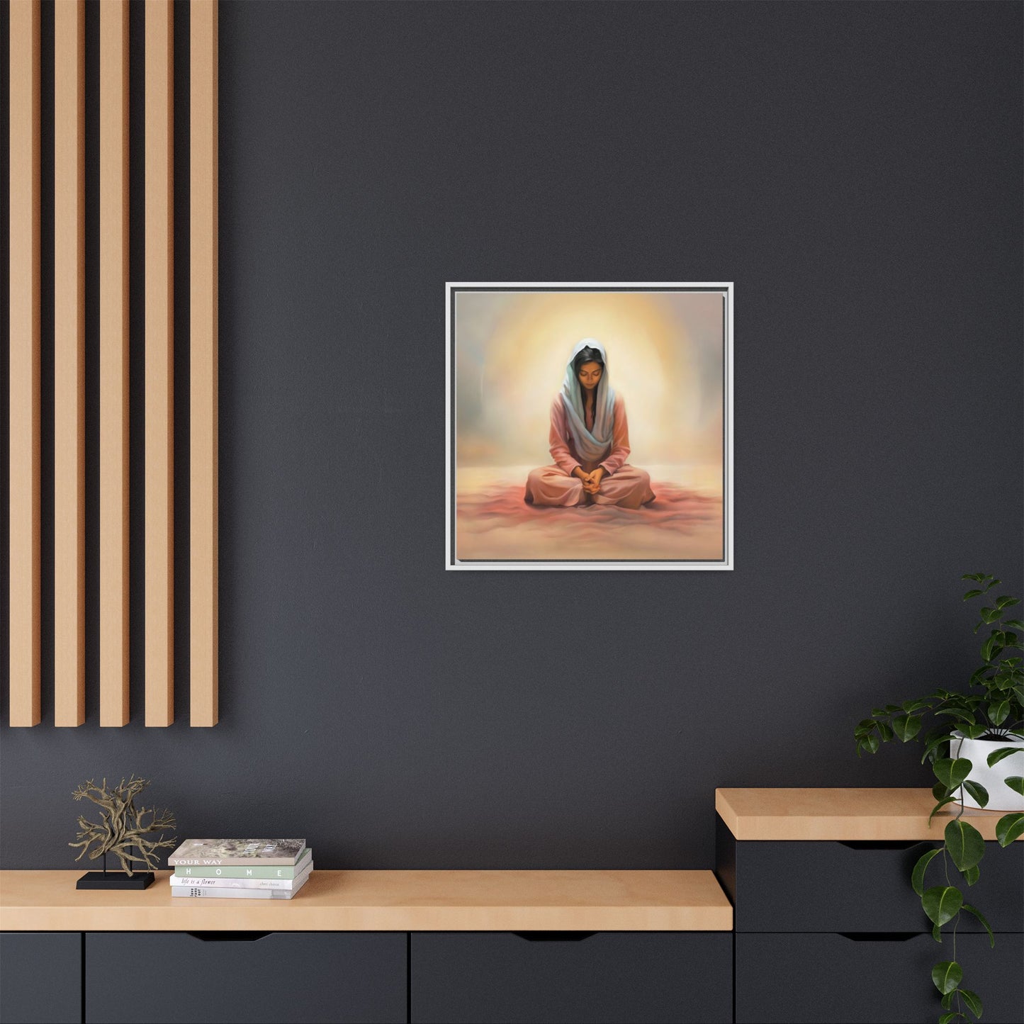 Stillness Canvas Print Artwork, Framed Wall Decor, Female Discipleship, Serene Stillness Painting, Multi-color Matte Picture