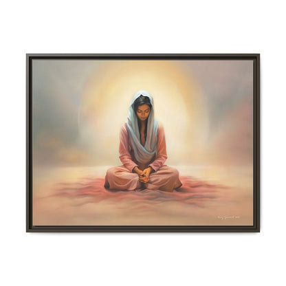 Stillness Christian Matte Canvas Print Artwork Framed, Female Discipleship Meditation Art, Stillness Artwork, Stillness Artwork, Framed (Multi-color)
