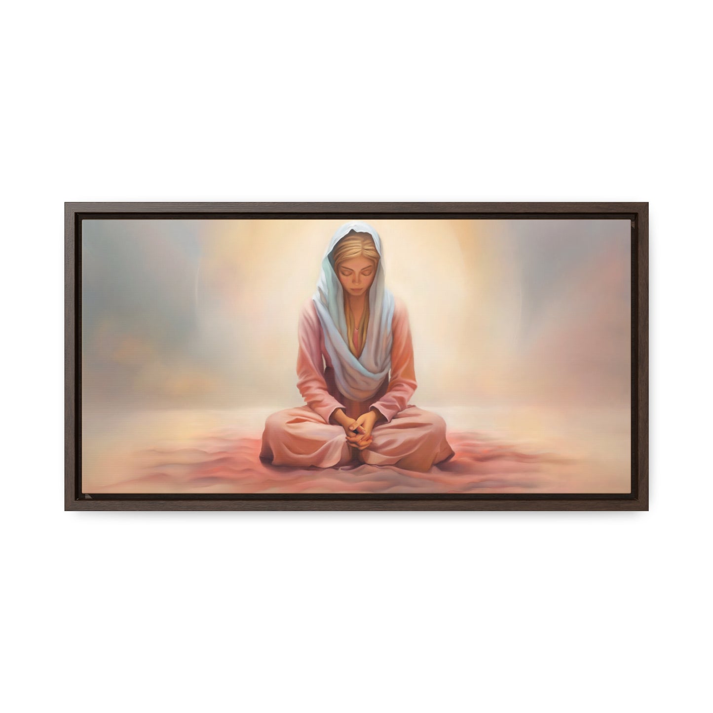 Stillness, Blonde, Fine Art Canvas Print, Beautiful Spiritual Artwork, Gift for Her, Female Discipleship