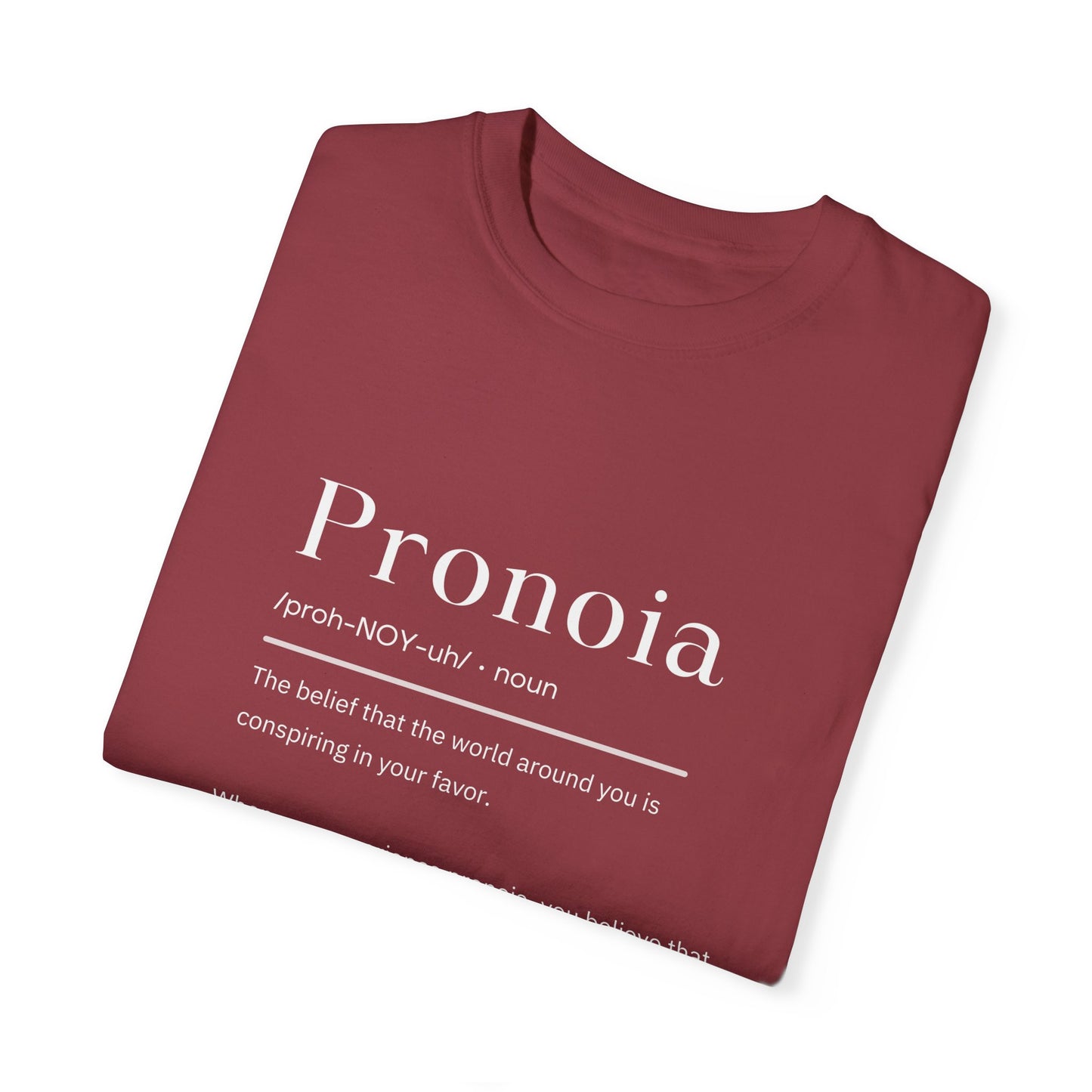 Pronoia Definition Shirt Fun Garment-Dyed T-shirt unisex