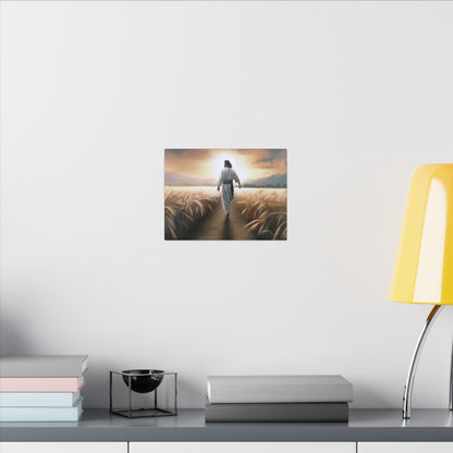 Called To Serve, Fine Art Canvas Print, Missionary Gift, many sizes, Jesus Christ walking through a wheat field, Christian Art