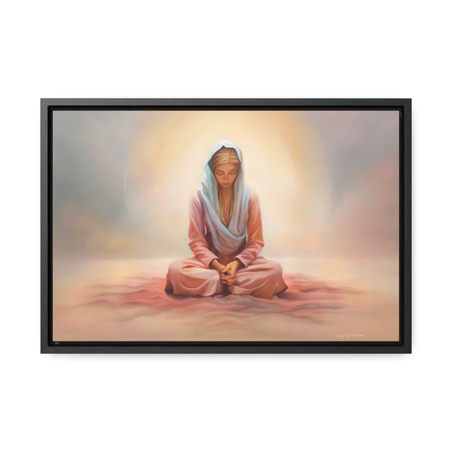 Stillness, Blonde, Fine Art Canvas Print, Beautiful Spiritual Artwork, Gift for Her, Female Discipleship