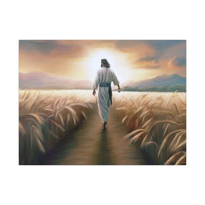 Called To Serve, Fine Art Canvas Print, Missionary Gift, many sizes, Jesus Christ walking through a wheat field, Christian Art