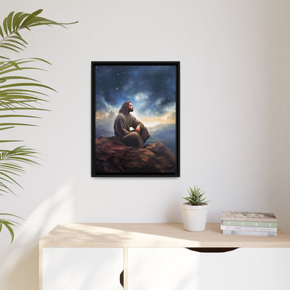 Jesus With The Stars, Framed Fine Art Canvas Print of Handmade Art, many sizes, Christian Art, Christian Gifts