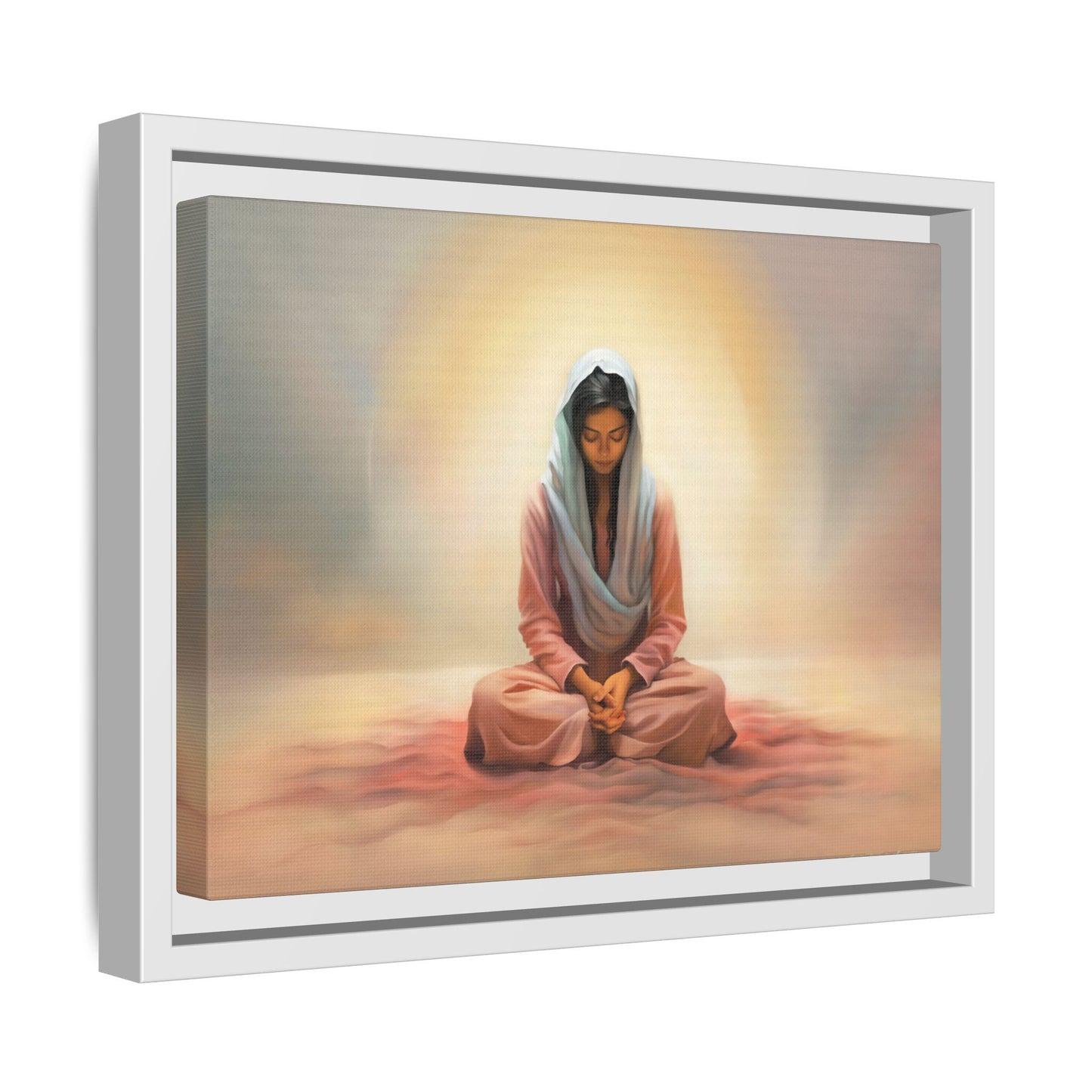 Stillness Canvas Print Artwork, Framed Wall Decor, Female Discipleship, Serene Stillness Painting, Multi-color Matte Picture