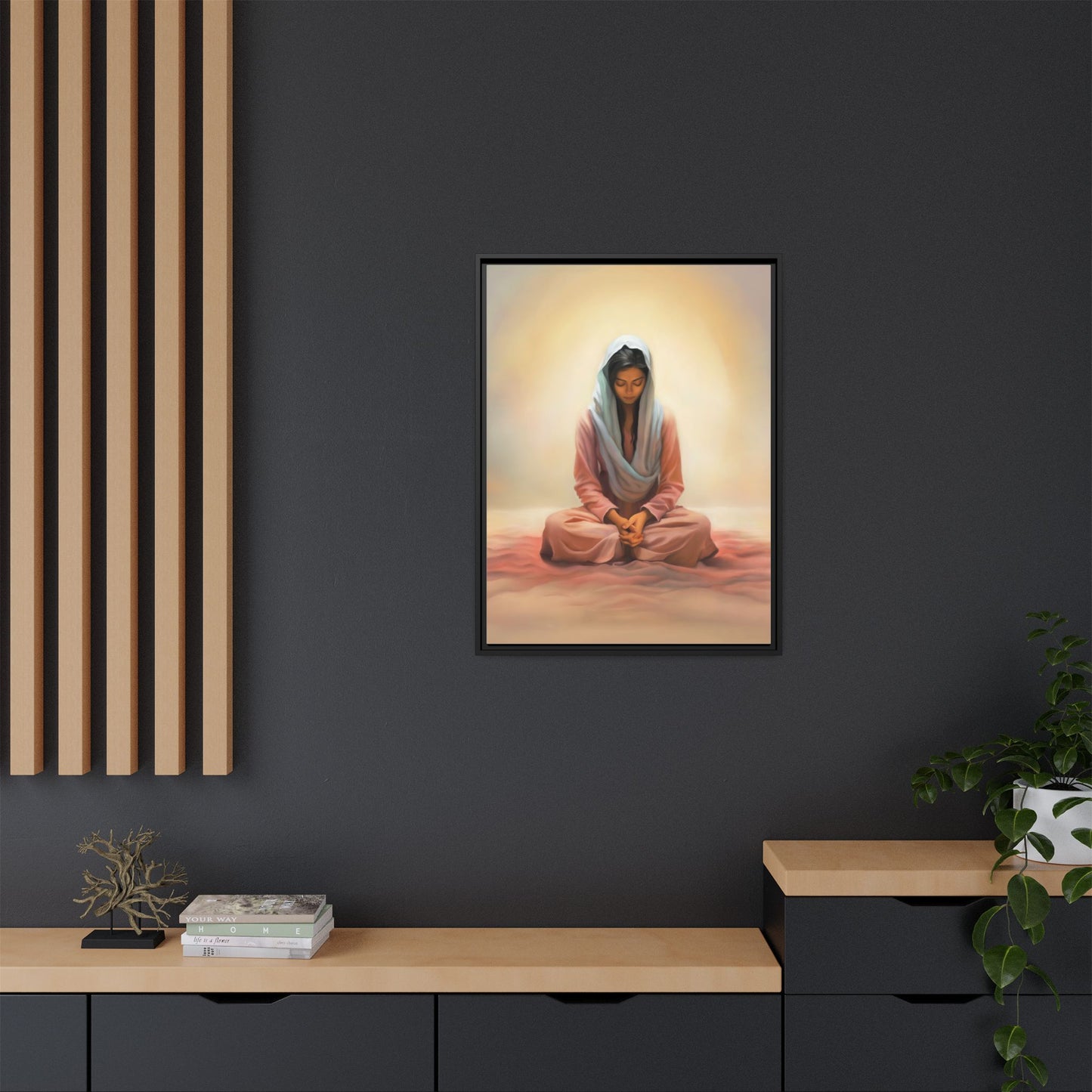 Stillness Canvas Print Artwork, Framed Wall Decor, Female Discipleship, Serene Stillness Painting, Multi-color Matte Picture