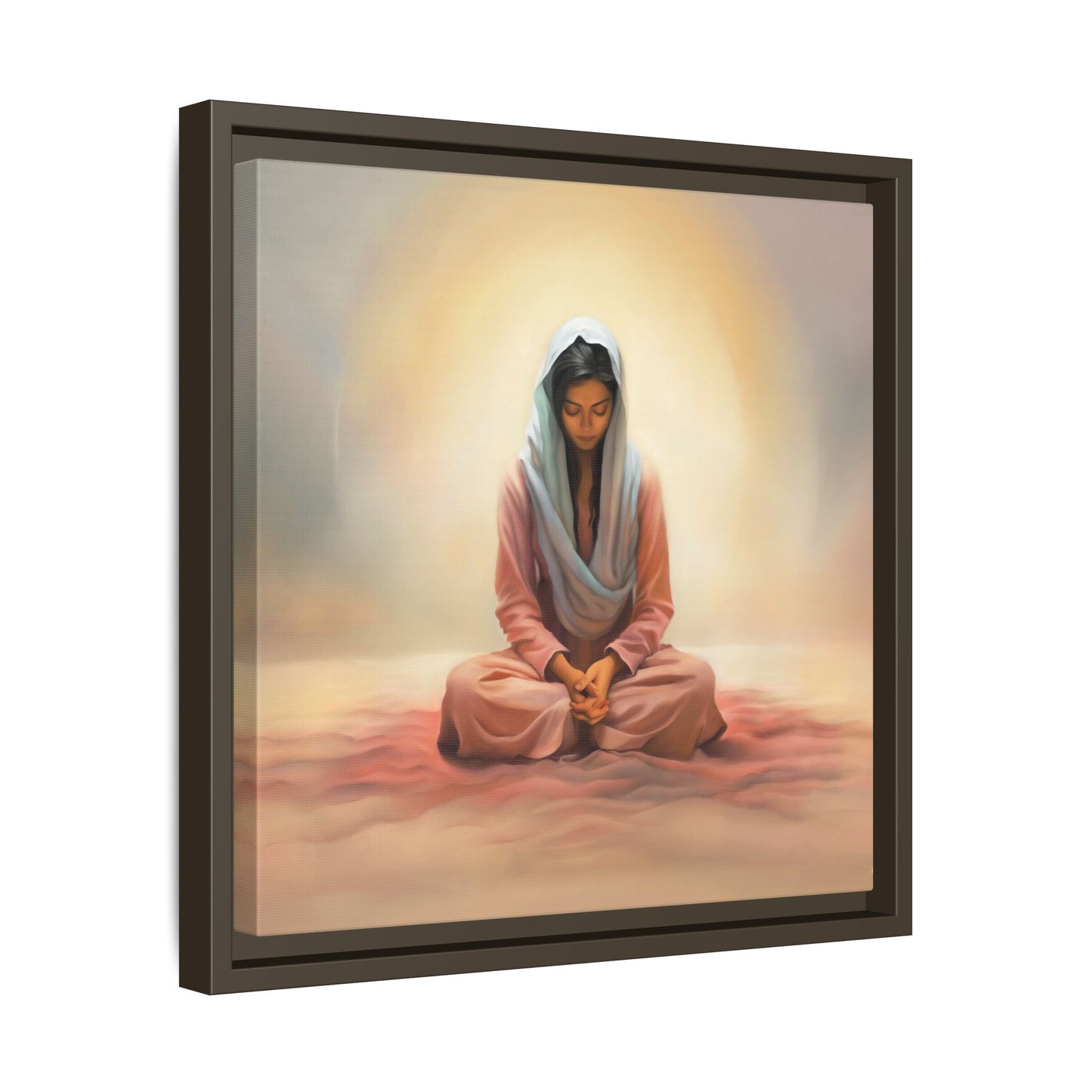 Stillness Christian Matte Canvas Print Artwork Framed, Female Discipleship Meditation Art, Stillness Artwork, Stillness Artwork, Framed (Multi-color)