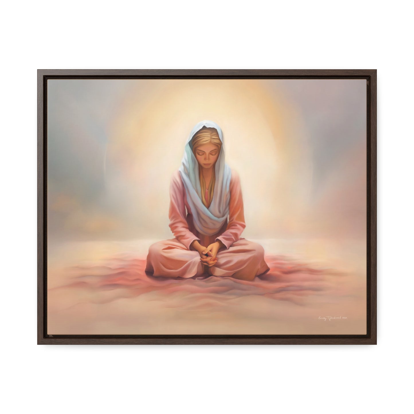 Stillness, Blonde, Fine Art Canvas Print, Beautiful Spiritual Artwork, Gift for Her, Female Discipleship