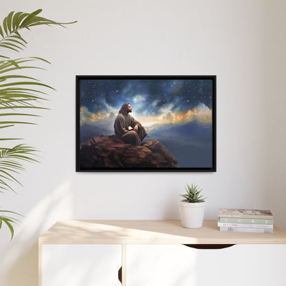 Jesus With The Stars, Framed Fine Art Canvas Print of Handmade Art, many sizes, Christian Art, Christian Gifts