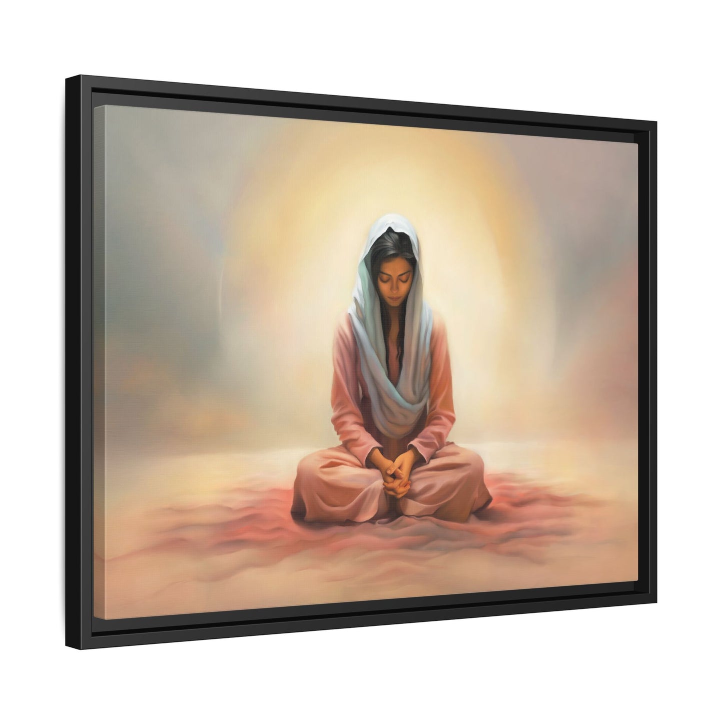 Stillness Canvas Print Artwork, Framed Wall Decor, Female Discipleship, Serene Stillness Painting, Multi-color Matte Picture