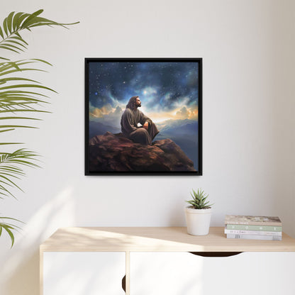 Jesus With The Stars, Framed Fine Art Canvas Print of Handmade Art, many sizes, Christian Art, Christian Gifts