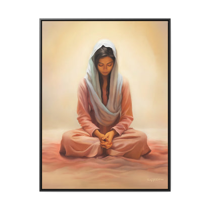 Stillness Speaks, Female Discipleship, Fine Art Canvas Print, Gift for Her, Spiritual Artwork, Stillness, Beauty for your wall