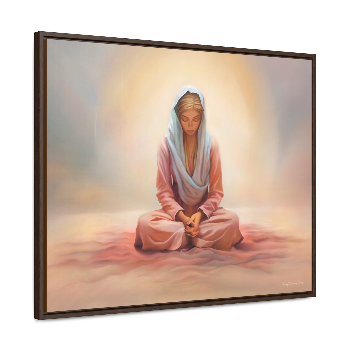 Stillness, Blonde, Fine Art Canvas Print, Beautiful Spiritual Artwork, Gift for Her, Female Discipleship