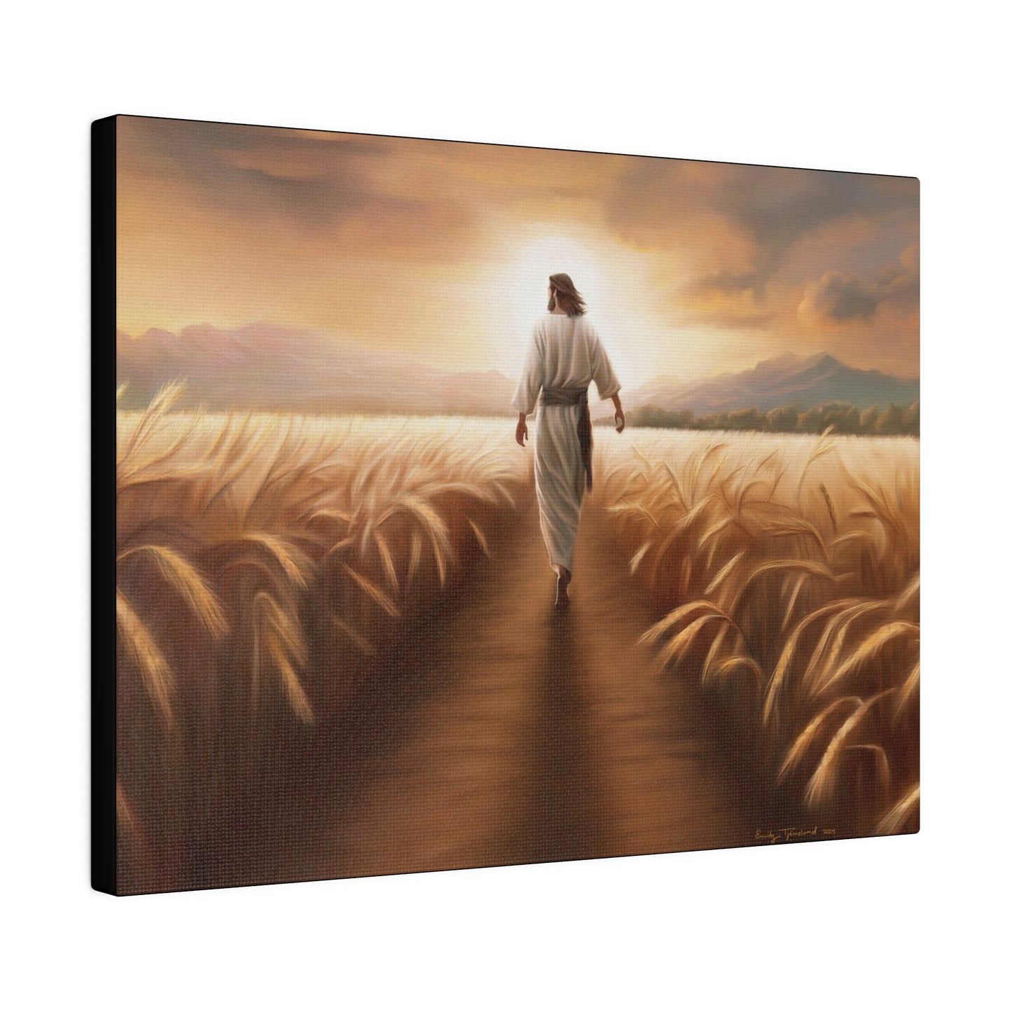 Called To Serve, Fine Art Canvas Print, Missionary Gift, many sizes, Jesus Christ walking through a wheat field, Christian Art