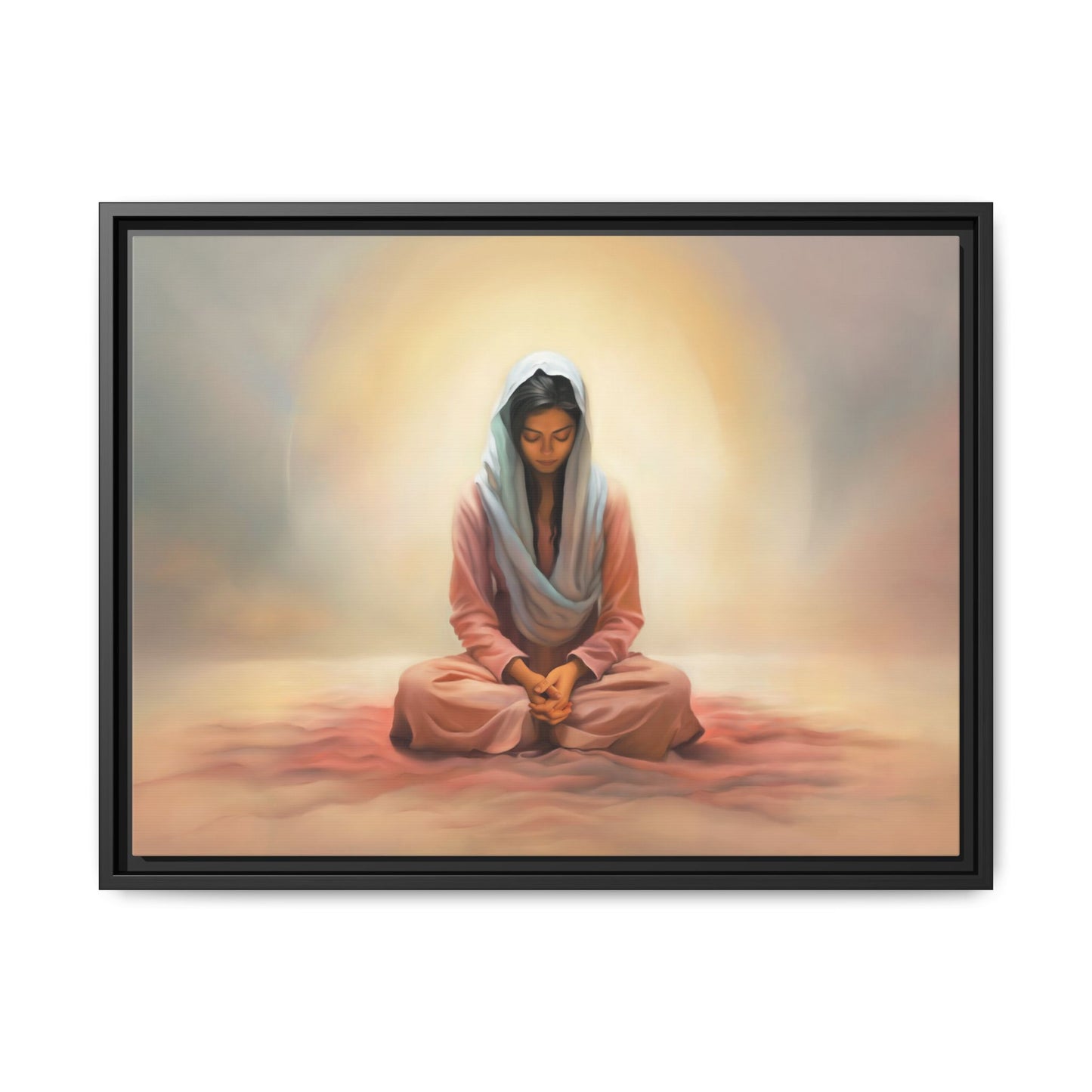 Stillness Canvas Print Artwork, Framed Wall Decor, Female Discipleship, Serene Stillness Painting, Multi-color Matte Picture