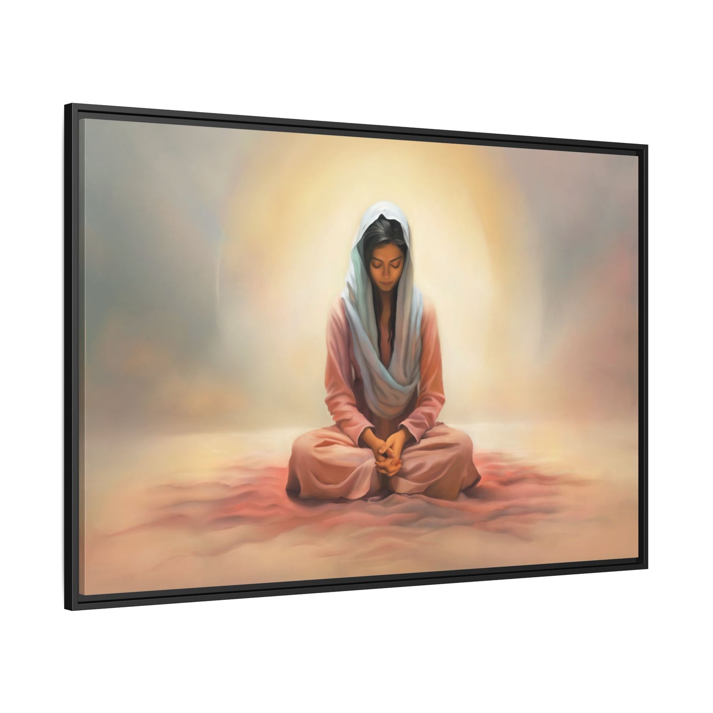 Stillness Canvas Print Artwork, Framed Wall Decor, Female Discipleship, Serene Stillness Painting, Multi-color Matte Picture