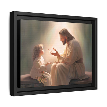 You Are The Light Fine Art Canvas Print, Framed, Picture of Jesus, Christian Gift, Christian Art, Jesus Christ Art with Child, Framed