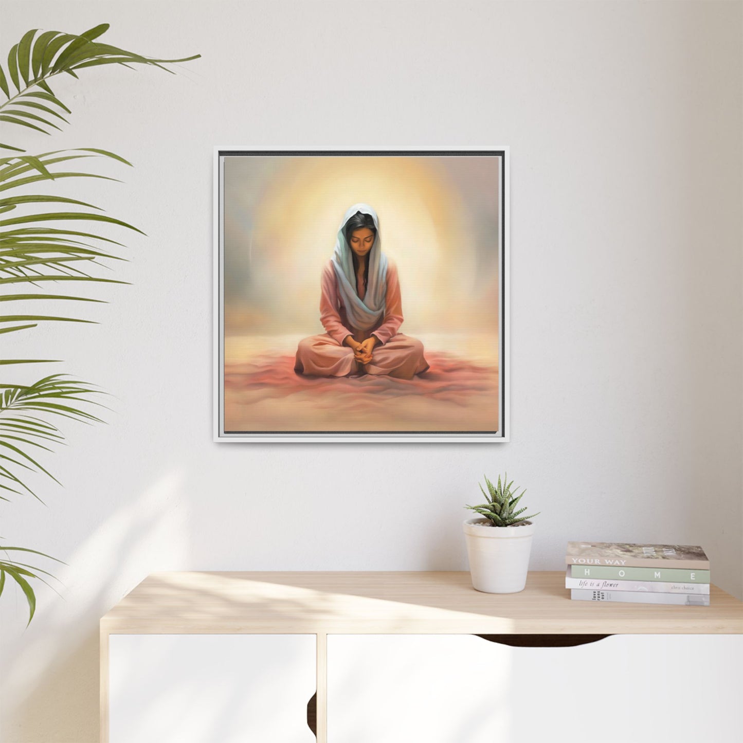 Stillness Canvas Print Artwork, Framed Wall Decor, Female Discipleship, Serene Stillness Painting, Multi-color Matte Picture