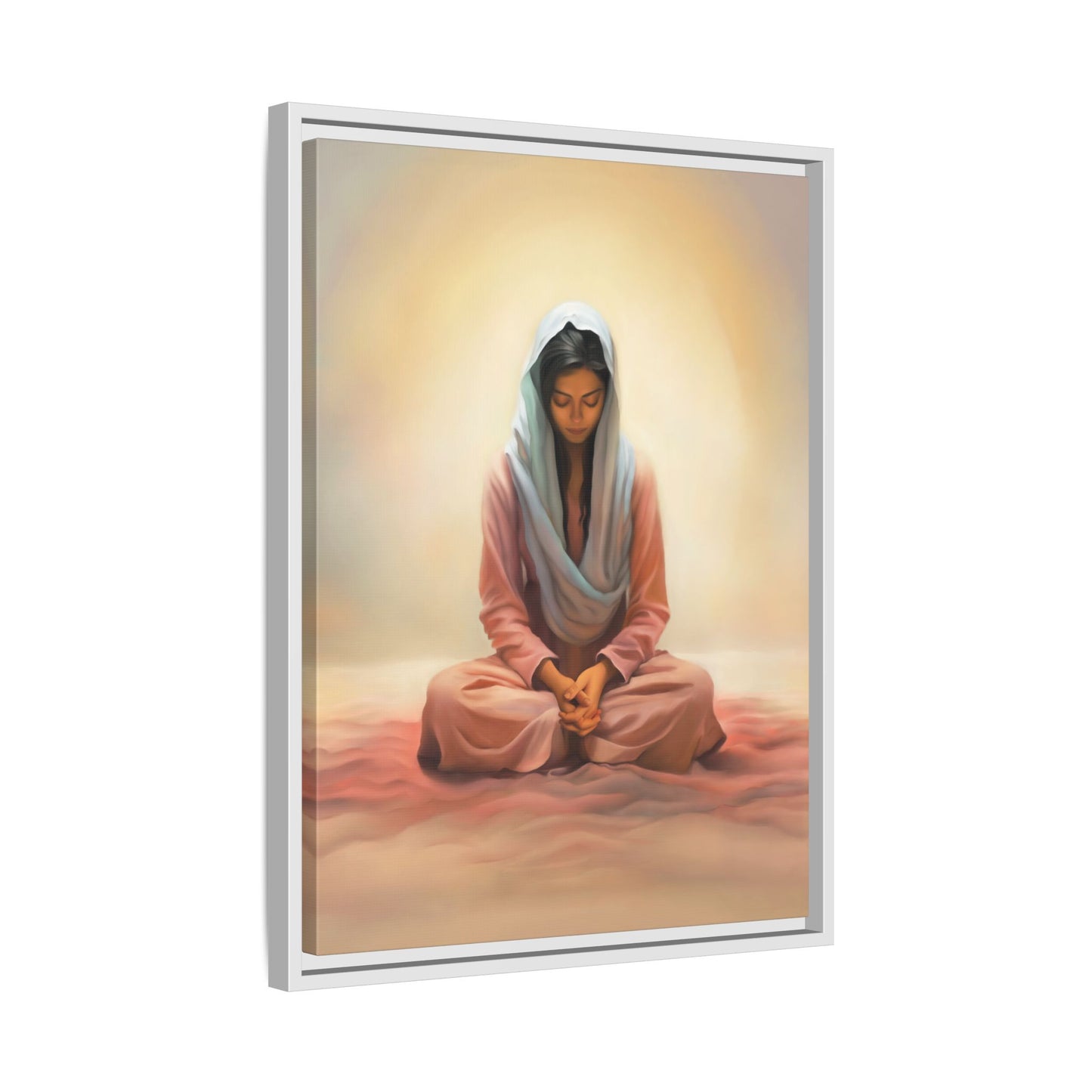 Stillness Canvas Print Artwork, Framed Wall Decor, Female Discipleship, Serene Stillness Painting, Multi-color Matte Picture