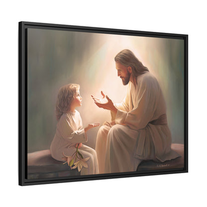 You Are The Light Fine Art Canvas Print, Framed, Picture of Jesus, Christian Gift, Christian Art, Jesus Christ Art with Child, Framed