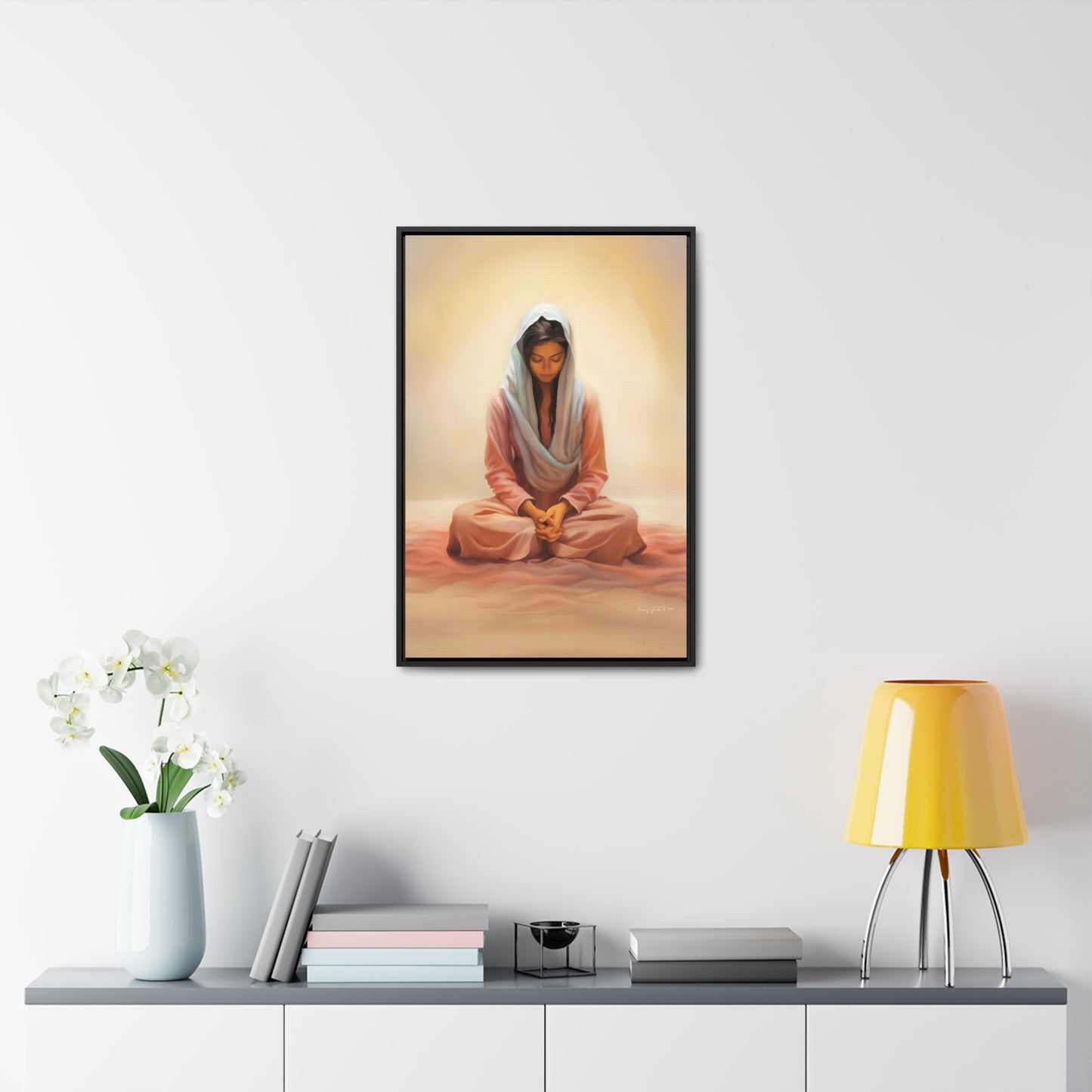 Stillness Speaks, Female Discipleship, Fine Art Canvas Print, Gift for Her, Spiritual Artwork, Stillness, Beauty for your wall