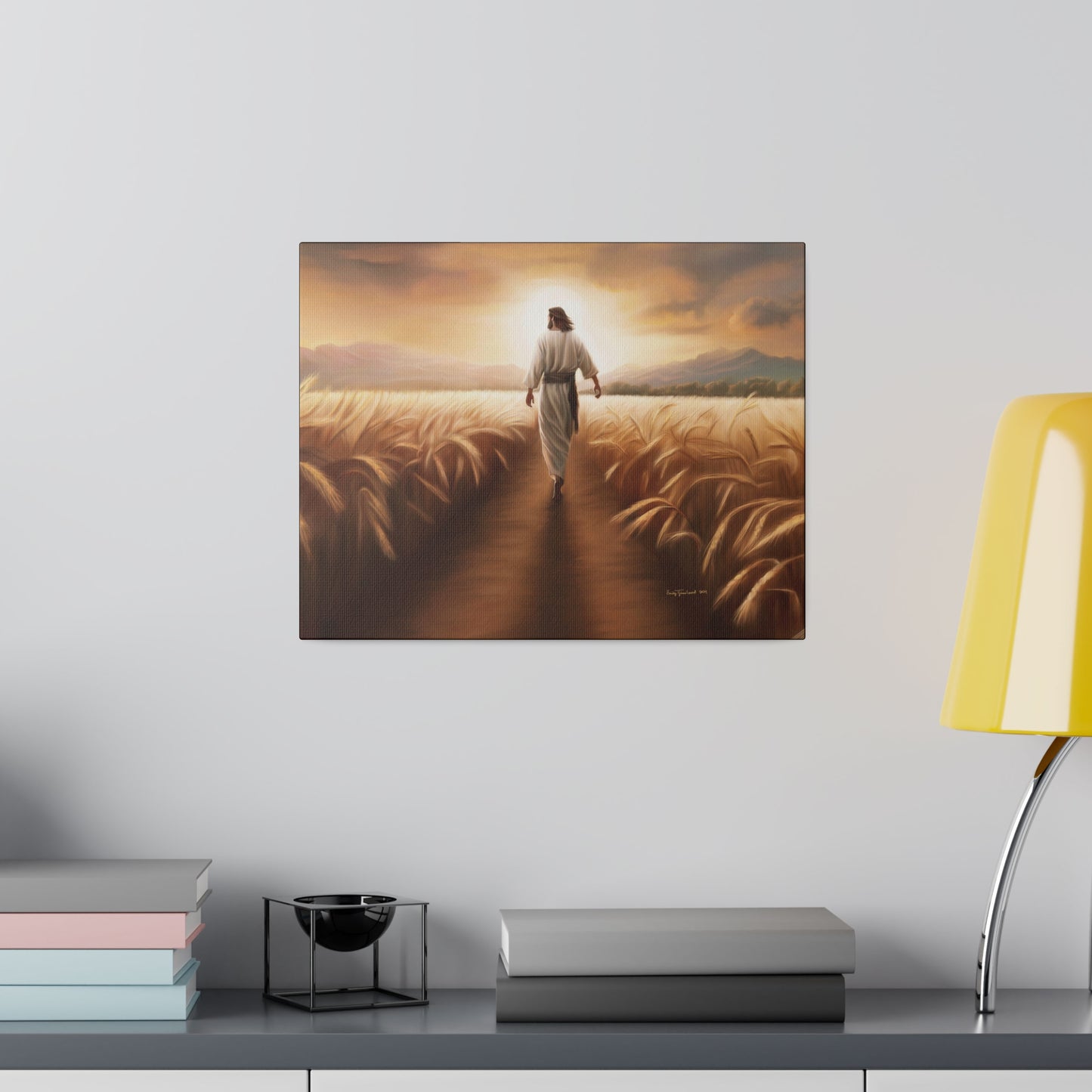 Called To Serve, Fine Art Canvas Print, Missionary Gift, many sizes, Jesus Christ walking through a wheat field, Christian Art