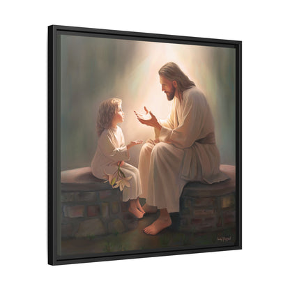 You Are The Light Fine Art Canvas Print, Framed, Picture of Jesus, Christian Gift, Christian Art, Jesus Christ Art with Child, Framed