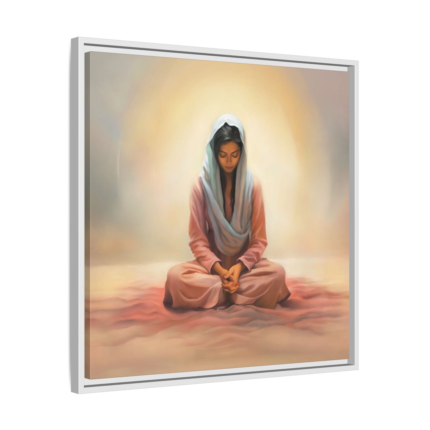 Stillness Canvas Print Artwork, Framed Wall Decor, Female Discipleship, Serene Stillness Painting, Multi-color Matte Picture