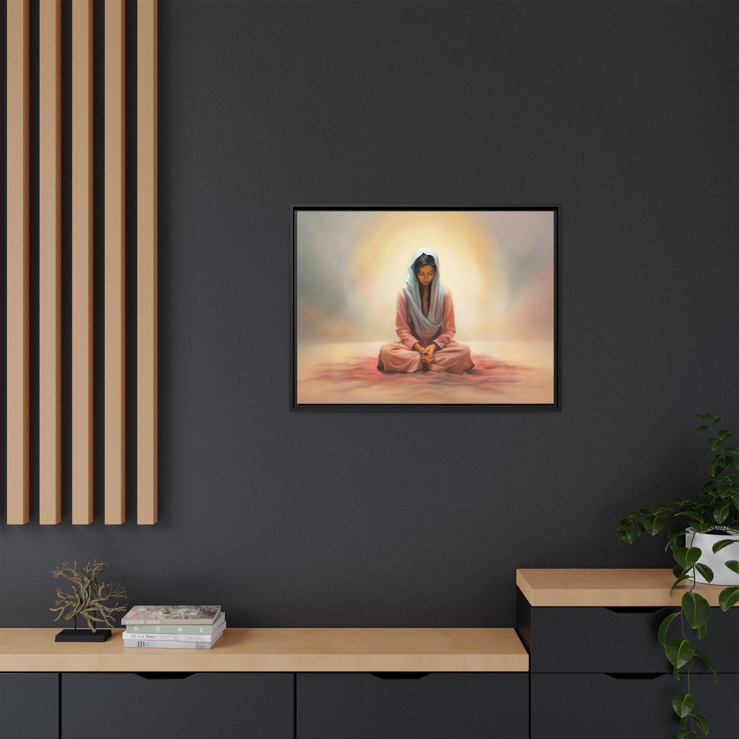 Stillness Canvas Print Artwork, Framed Wall Decor, Female Discipleship, Serene Stillness Painting, Multi-color Matte Picture